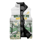Australia Rugby Custom Sleeveless Puffer Jacket 2025 Wallaroos Indigenous Art - Aussie Hoodie