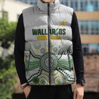 Australia Rugby Custom Sleeveless Puffer Jacket 2025 Wallaroos Indigenous Art - Aussie Hoodie