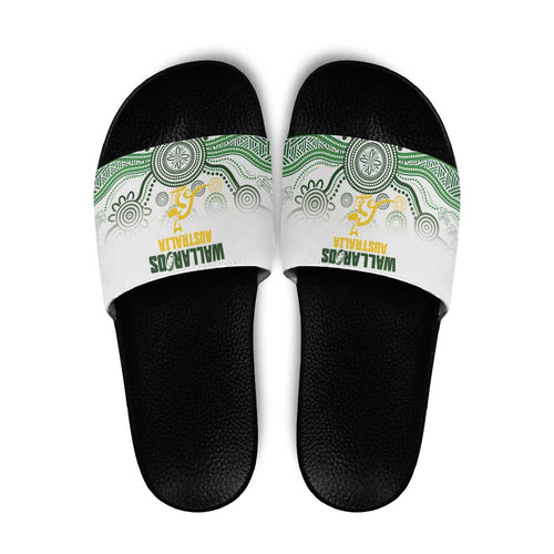 Australia Rugby Slide Sandals 2025 Wallaroos Indigenous Art - Aussie Hoodie