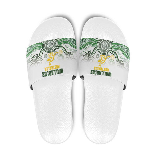 Australia Rugby Slide Sandals 2025 Wallaroos Indigenous Art - Aussie Hoodie