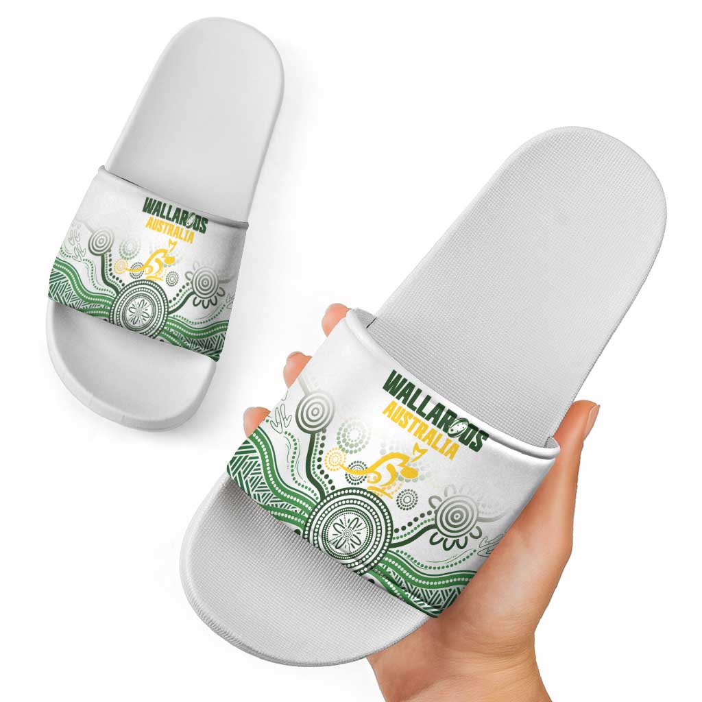 Australia Rugby Slide Sandals 2025 Wallaroos Indigenous Art - Aussie Hoodie