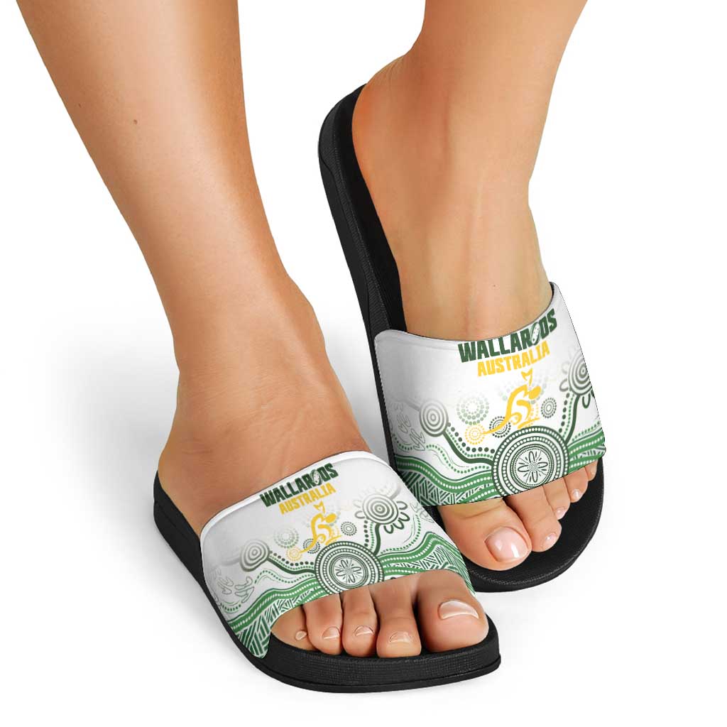 Australia Rugby Slide Sandals 2025 Wallaroos Indigenous Art - Aussie Hoodie
