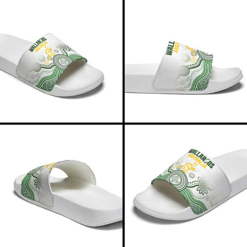 Australia Rugby Slide Sandals 2025 Wallaroos Indigenous Art - Aussie Hoodie