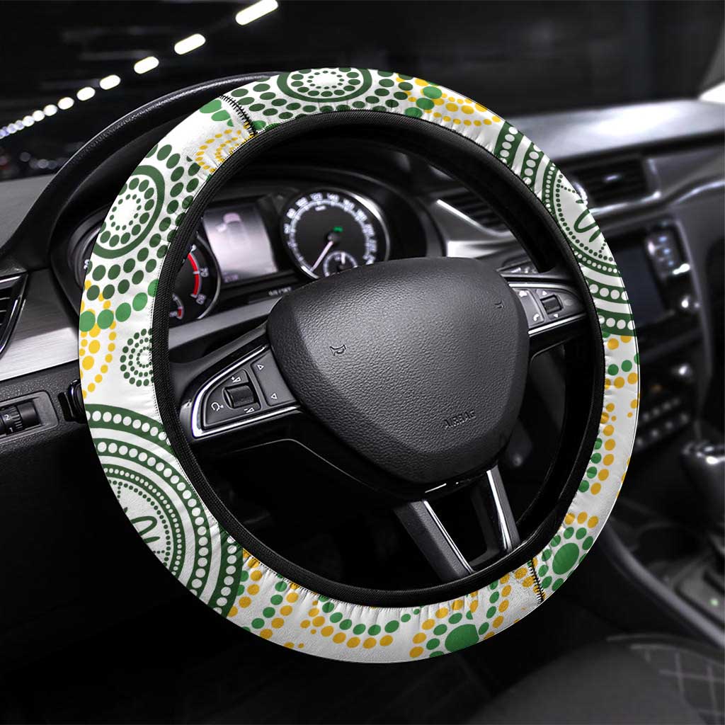 Australia Rugby Steering Wheel Cover 2025 Wallaroos Indigenous Art - Aussie Hoodie