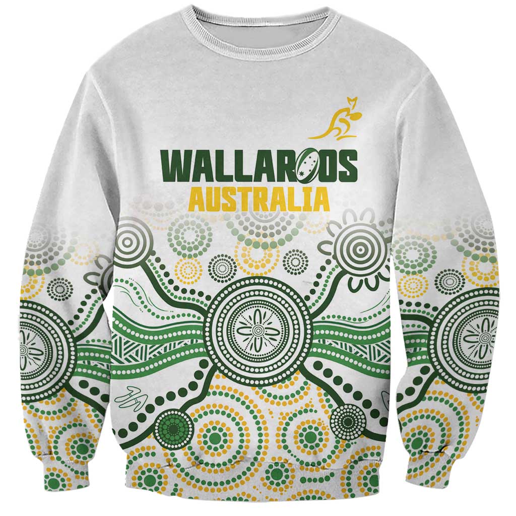 Australia Rugby Custom Sweatshirt 2025 Wallaroos Indigenous Art - Aussie Hoodie