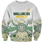 Australia Rugby Custom Sweatshirt 2025 Wallaroos Indigenous Art - Aussie Hoodie