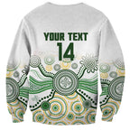 Australia Rugby Custom Sweatshirt 2025 Wallaroos Indigenous Art - Aussie Hoodie