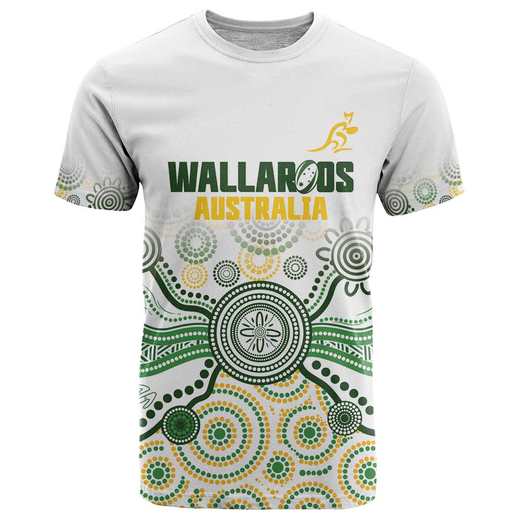 Australia Rugby Custom T Shirt 2025 Wallaroos Indigenous Art - Aussie Hoodie