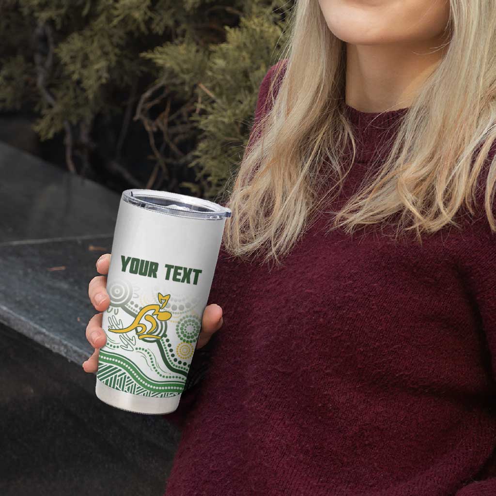 Australia Rugby Custom Tumbler Cup 2025 Wallaroos Indigenous Art - Aussie Hoodie