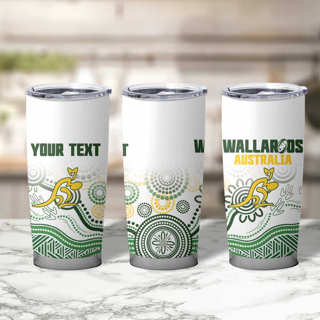 Australia Rugby Custom Tumbler Cup 2025 Wallaroos Indigenous Art - Aussie Hoodie