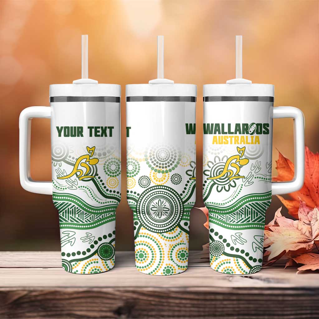 Australia Rugby Custom Tumbler With Handle 2025 Wallaroos Indigenous Art - Aussie Hoodie