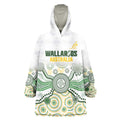 Australia Rugby Custom Wearable Blanket Hoodie 2025 Wallaroos Indigenous Art - Aussie Hoodie