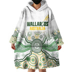 Australia Rugby Custom Wearable Blanket Hoodie 2025 Wallaroos Indigenous Art - Aussie Hoodie