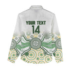 Australia Rugby Custom Women Casual Shirt 2025 Wallaroos Indigenous Art - Aussie Hoodie