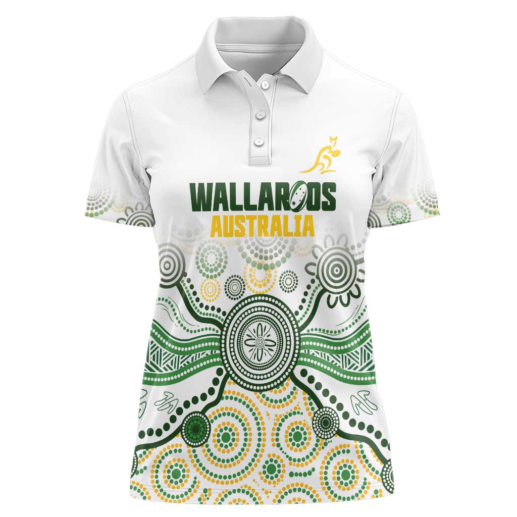 Australia Rugby Custom Women Polo Shirt 2025 Wallaroos Indigenous Art - Aussie Hoodie