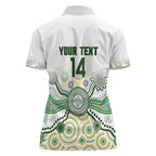 Australia Rugby Custom Women Polo Shirt 2025 Wallaroos Indigenous Art - Aussie Hoodie
