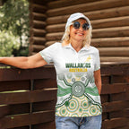 Australia Rugby Custom Women Polo Shirt 2025 Wallaroos Indigenous Art - Aussie Hoodie