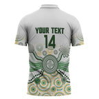 Australia Rugby Custom Zipper Polo Shirt 2025 Wallaroos Indigenous Art - Aussie Hoodie