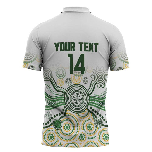 Australia Rugby Custom Zipper Polo Shirt 2025 Wallaroos Indigenous Art - Aussie Hoodie