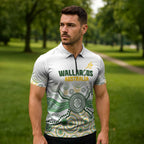 Australia Rugby Custom Zipper Polo Shirt 2025 Wallaroos Indigenous Art - Aussie Hoodie
