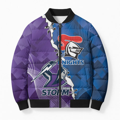 Storm And Knights Rugby Custom Bomber Puffer Jacket Dynamic Style