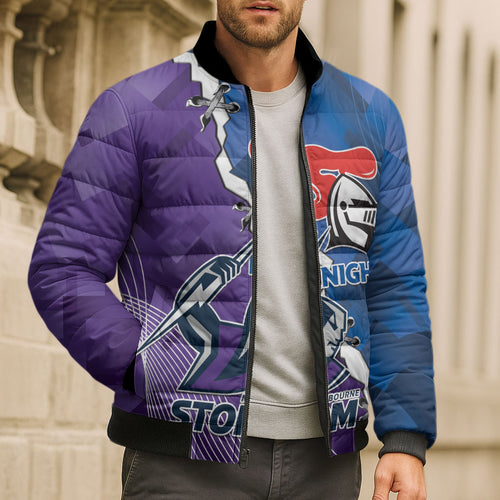 Storm And Knights Rugby Custom Bomber Puffer Jacket Dynamic Style