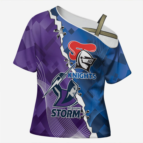 Storm And Knights Rugby Custom Cross Shoulder Shirt Dynamic Style