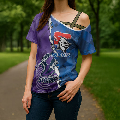 Storm And Knights Rugby Custom Cross Shoulder Shirt Dynamic Style