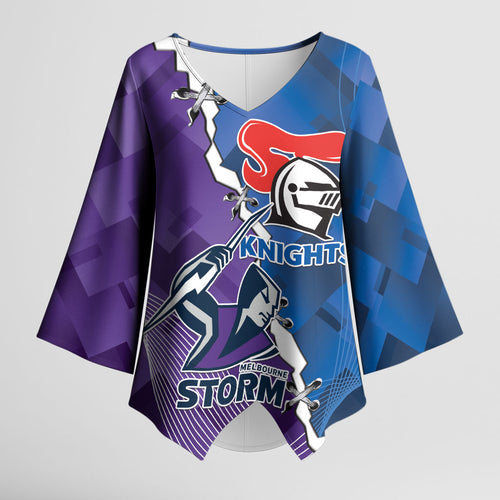 Storm And Knights Rugby Custom Kimono Sleeve Blouse Dynamic Style