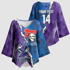 Storm And Knights Rugby Custom Kimono Sleeve Blouse Dynamic Style