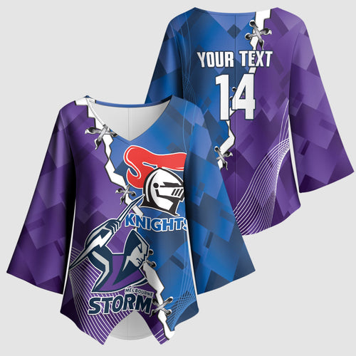 Storm And Knights Rugby Custom Kimono Sleeve Blouse Dynamic Style