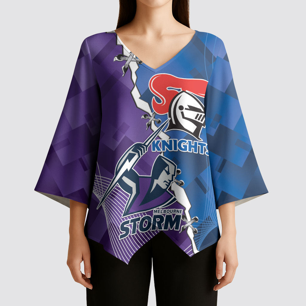 Storm And Knights Rugby Custom Kimono Sleeve Blouse Dynamic Style
