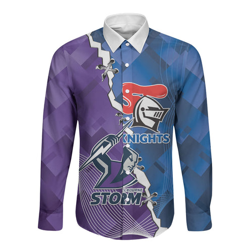 Storm And Knights Rugby Custom Long Sleeve Button Shirt Dynamic Style