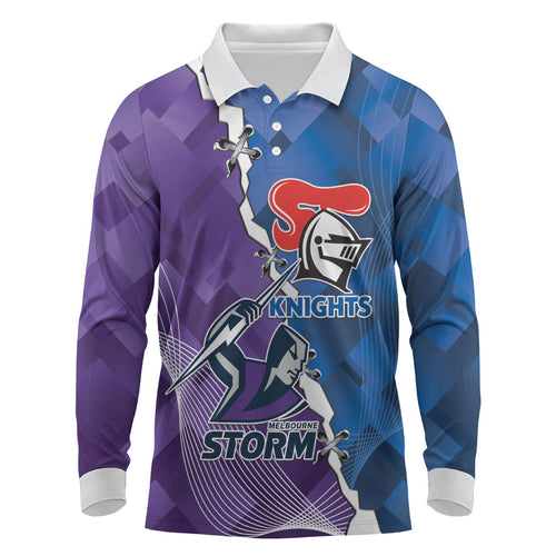 Storm And Knights Rugby Custom Long Sleeve Polo Shirt Dynamic Style