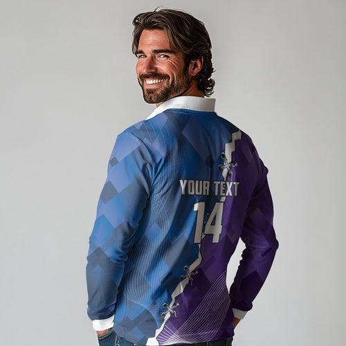 Storm And Knights Rugby Custom Long Sleeve Polo Shirt Dynamic Style