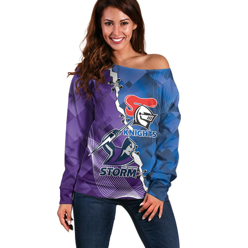 Storm And Knights Rugby Custom Off Shoulder Sweater Dynamic Style