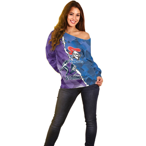 Storm And Knights Rugby Custom Off Shoulder Sweater Dynamic Style