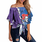 Storm And Knights Rugby Custom Off Shoulder Wrap Waist Top Dynamic Style