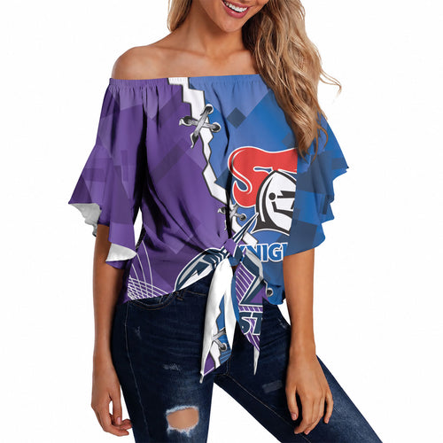 Storm And Knights Rugby Custom Off Shoulder Wrap Waist Top Dynamic Style