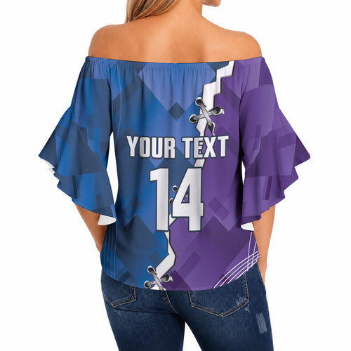 Storm And Knights Rugby Custom Off Shoulder Wrap Waist Top Dynamic Style