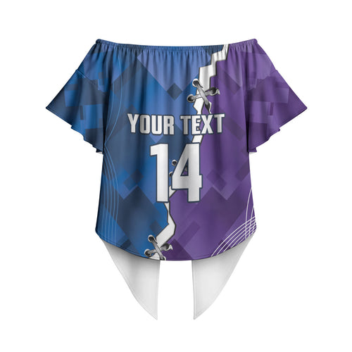 Storm And Knights Rugby Custom Off Shoulder Wrap Waist Top Dynamic Style