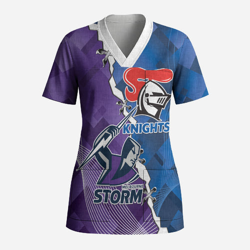 Storm And Knights Rugby Custom Scrub Top Dynamic Style