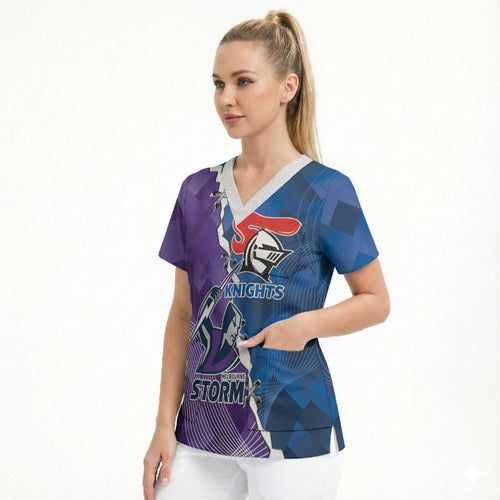 Storm And Knights Rugby Custom Scrub Top Dynamic Style