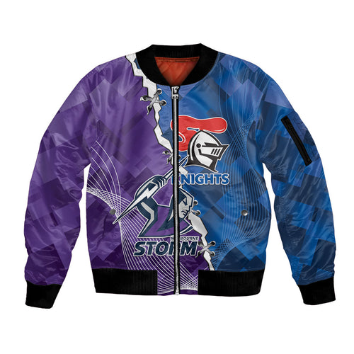 Storm And Knights Rugby Custom Sleeve Zip Bomber Jacket Dynamic Style