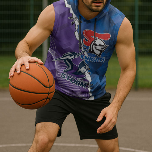 Storm And Knights Rugby Custom Sleeveless Hoodie Dynamic Style
