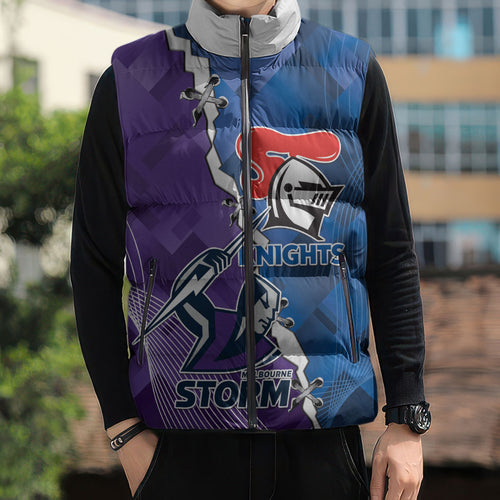 Storm And Knights Rugby Custom Sleeveless Puffer Jacket Dynamic Style
