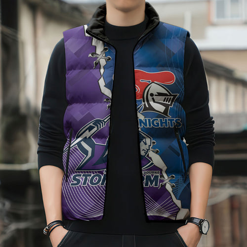 Storm And Knights Rugby Custom Sleeveless Puffer Jacket Dynamic Style
