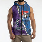 Storm And Knights Rugby Custom Sleeveless Zip Hoodie Dynamic Style