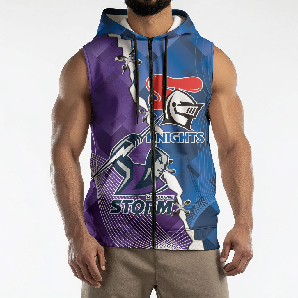 Storm And Knights Rugby Custom Sleeveless Zip Hoodie Dynamic Style