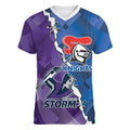 Storm And Knights Rugby Custom Women V-Neck T-Shirt Dynamic Style